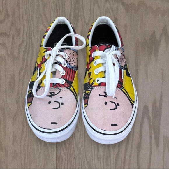 Vans x Peanuts Charlie Brown Snoopy Linus Cartoon Low Top Sneakers Women’s 7 - Picture 3 of 10